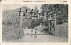 Entrance to Camp Riverside Postcard