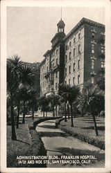 Administration Building, Franklin Hospital Postcard