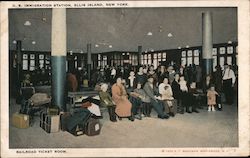 Railroad Ticket Room, U.S. Immigration Station, Ellis Island Postcard