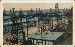 Oil Wells in the Sea California Postcard Postcard Postcard