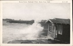 Storm Scene, Seabright Point Santa Cruz, CA Postcard Postcard Postcard