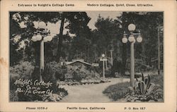 Entrance to Knight's Cottage Camp Postcard