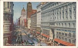 Market St. Looking East from Powell San Francisco, CA Postcard Postcard Postcard