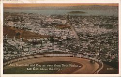 San Francisco and Bay as seen from Twin Peaks - 800 feet above the city Postcard