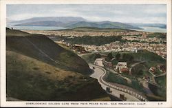 Overlooking Golden Gate from Twin Peaks Blvd Postcard