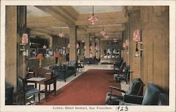 Lobby, Hotel Stewart San Francisco, CA Postcard Postcard Postcard