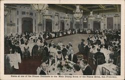 Scene at one of the Dinner Dansants in the Main Dining Room of the Palace Hotel Postcard