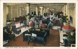 Lobby Hotel Manx San Francisco, CA Postcard Postcard Postcard