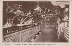 Interior Log Cabin Saloon Cafe Postcard