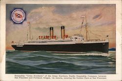 Steamship "Great Northern" of the Great Northern Pacific Steamship Company Steamers Postcard Postcard Postcard