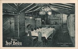 Indian Room Slate Hof Brau Restaurant Postcard