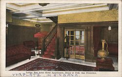 Lobby, Rex Arms Hotel Apartments, Geary at Polk Postcard