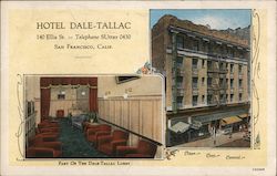 Hotel Dale-Tallac 140 Ellis St. Part of the Dale-Tallac Lobby, Clean, Cozy, Central San Francisco, CA Postcard Postcard Postcard