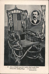 John S. Haller, and Chair Made From Wood from Valley Forge Pennsylvania Postcard Postcard Postcard