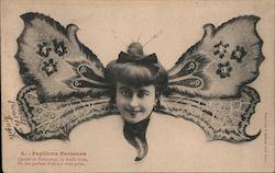 Papillons Parisiens Fantasy Postcard Postcard Postcard