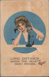 Long Distance Make the Heart Grow Fonder Fade Away Romance & Love Postcard Postcard Postcard