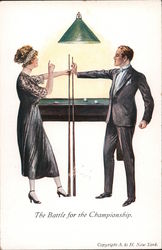 The Battle For the Championship Billiards Postcard Postcard Postcard