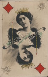 Lina Cavalieri, operatic soprano, as the Queen of Diamonds Postcard Postcard Postcard