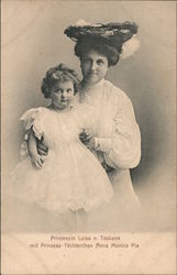 Prinzessin Luisa v. Toskana mit Prinzess - Tochterchen Anna Monica Pia Royalty Postcard Postcard Postcard