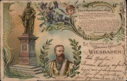 In Memory of the Monument Unveiling in Wiesbaden - Friedrich III Postcard