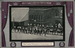 Gun Carriage Bearing Coffin - Funeral Procession of King Edward VII Royalty Postcard Postcard Postcard