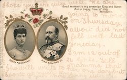 Queen Alexandra and King Edward VII with Shakespeare quote. Postcard