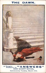 The Dawn. A Tragic Picture In "Answers", New Short Serial. Movie and Television Advertising Postcard Postcard Postcard