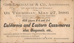 Greenbaum & Co., Auctioneers Dry Goods Sale Postcard