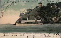 Lighthouse and Commandant's Launch - Yerba Buena Island San Francisco, CA Postcard Postcard Postcard