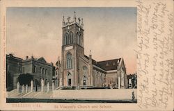 St. Vincent's Church and School Vallejo, CA Postcard Postcard Postcard