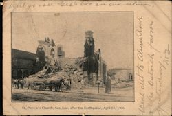 St. Patrick's Church, After the Earthquake, April 18, 1906 San Jose, CA Postcard Postcard Postcard