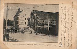 Presbyterian Chuch N. Second St. after Earthquake April 18, 1906 San Jose, CA Postcard Postcard Postcard