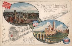 The Pacific Limited Chicago to California - San Diego Exposition Postcard Postcard Postcard