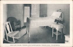 Private Room at Woodland Sanitarium Postcard