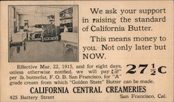 California Central Creameries San Francisco, CA Postcard Postcard Postcard