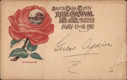 Santa Clara County Rose Carnival May 11 to 14 1910 Postcard