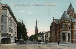 North San Joaquin St., cor. Channel St. Stockton, CA Postcard Postcard Postcard