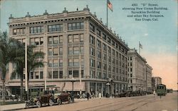 New Union Building, Spreckles Building, "D" Street Postcard