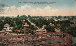 Scenic Railway, Oak Park, Residence District in Background Postcard