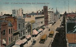 K Street from 6th looking East Sacramento, CA Postcard Postcard Postcard