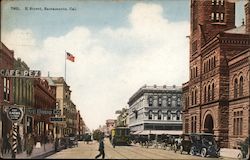 Looking Along K Street Sacramento, CA Postcard Postcard Postcard