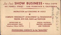 Les Poe's Show Business San Francisco, CA Postcard Postcard Postcard