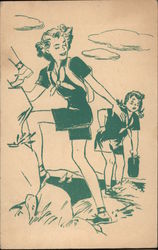 A Helping Hand - Girl Scout Camp Postcard