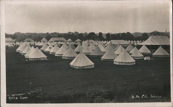 Ripon Camp Tents World War I Postcard