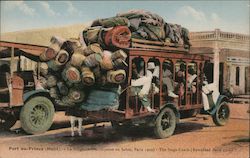 Diligence - The Stage Coach - Overloaded Bus Postcard