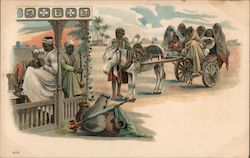 Egyptian people travelling in a Horce cart Africa Postcard Postcard Postcard