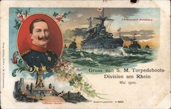 Gruss von S. M. Torpedoboots-Division am Rhein, Mai 1900 Postcard