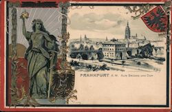 Old Bridge and Cathedral Frankfurt, Germany Postcard Postcard Postcard