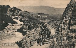 Procession of Frederick VIII, King of the Danes Near Lögberg, 1907 Thingvellir, Iceland Postcard Postcard Postcard