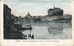 General View of the Bridge and S. Angelo Castel Postcard